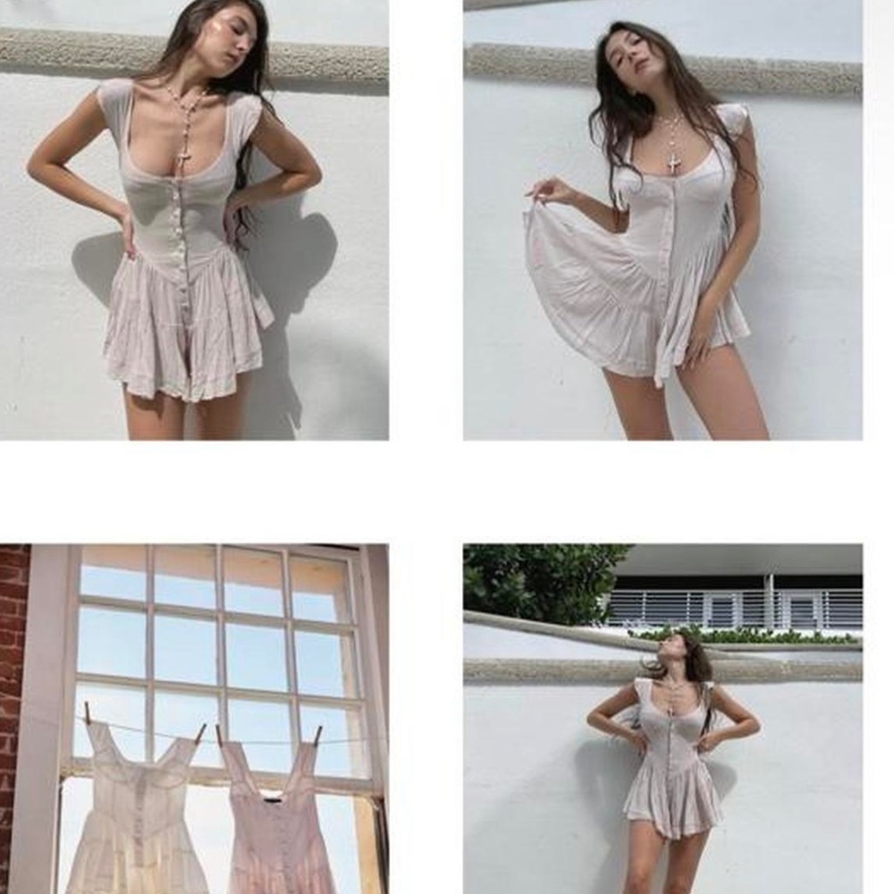 THE ELISABETH ROMPER DRESS - IVORY Vanessa Mooney